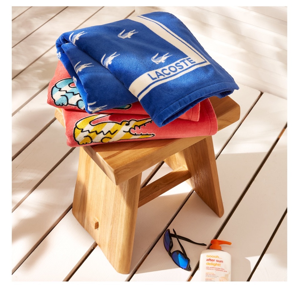 Lacoste Royal Blue Bath Towel with White Accents - Picture 4 of 4